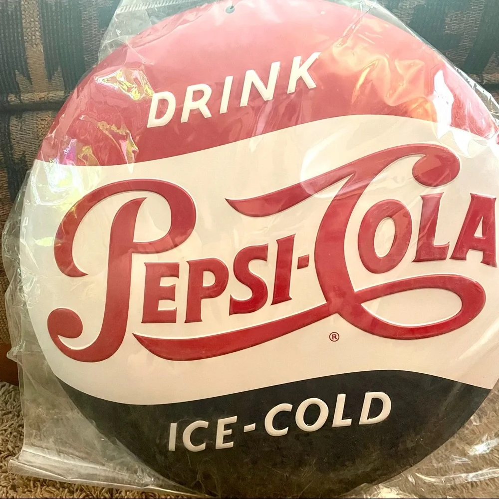 NEW Drink Pepsi-Cola Embossed Dome Metal Sign
